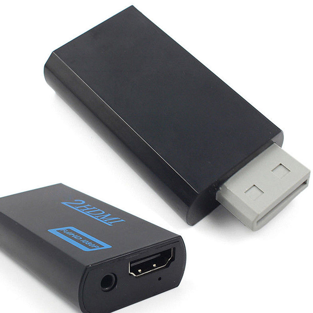 3.5mm Audio Output Jack for Wii to HDMI Full HD 1080P Video Converter Adapter