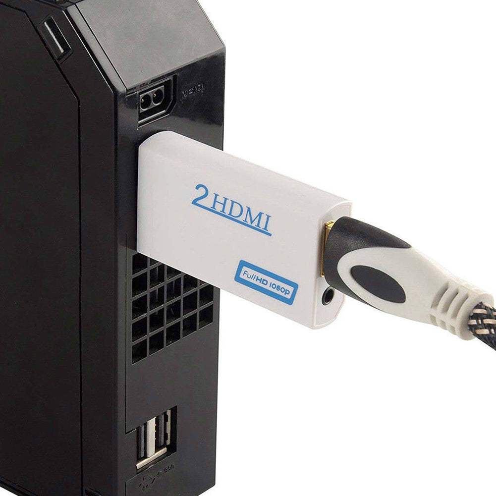 3.5mm Audio Output Jack for Wii to HDMI Full HD 1080P Video Converter Adapter