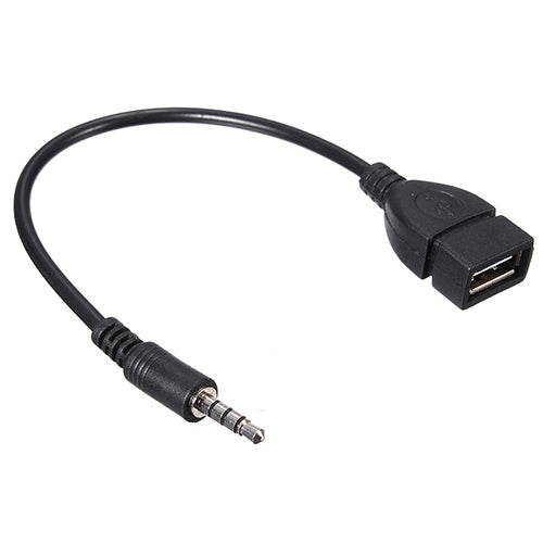 3.5mm Male Audio AUX-in-Jack to USB 2.0 Type A Female OTG Converter Cable