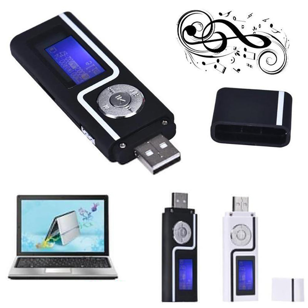 MP3 Music Media Player Portable USB Stick Shape LCD Screen Dual Audio Ports Gift