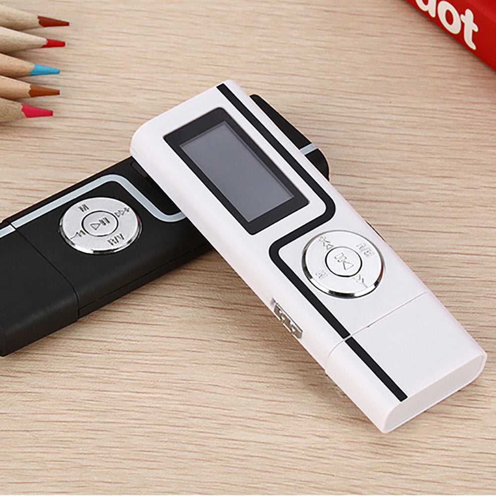 MP3 Music Media Player Portable USB Stick Shape LCD Screen Dual Audio Ports Gift