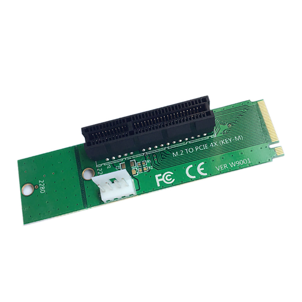 PCI-E 4X Female to NGFF M.2 M Male Adapter Key Power Cable Converter Card
