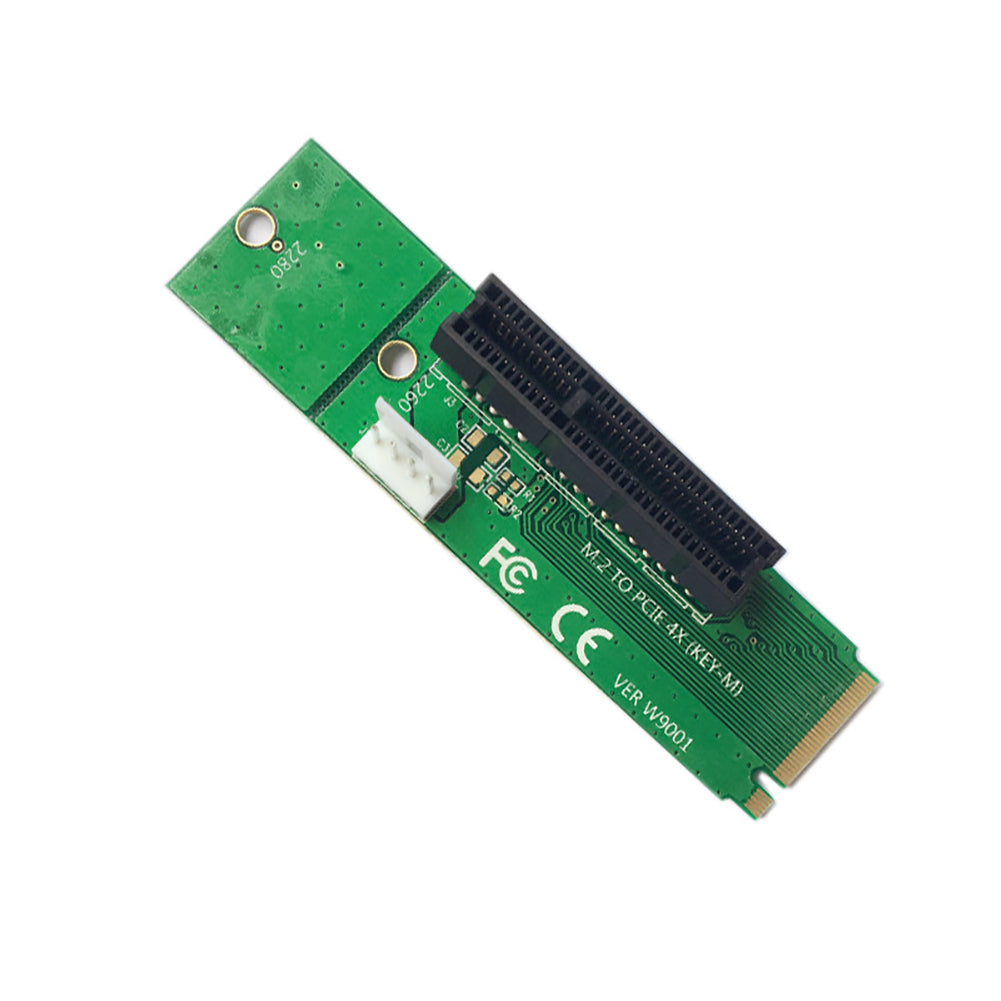 PCI-E 4X Female to NGFF M.2 M Male Adapter Key Power Cable Converter Card