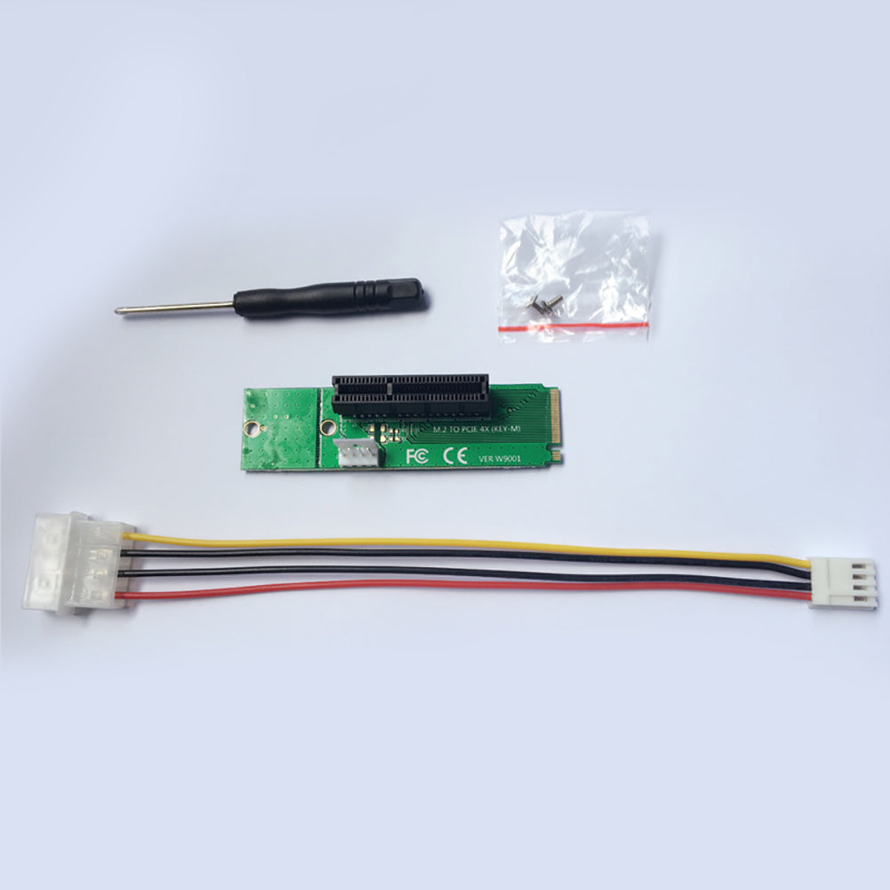 PCI-E 4X Female to NGFF M.2 M Male Adapter Key Power Cable Converter Card