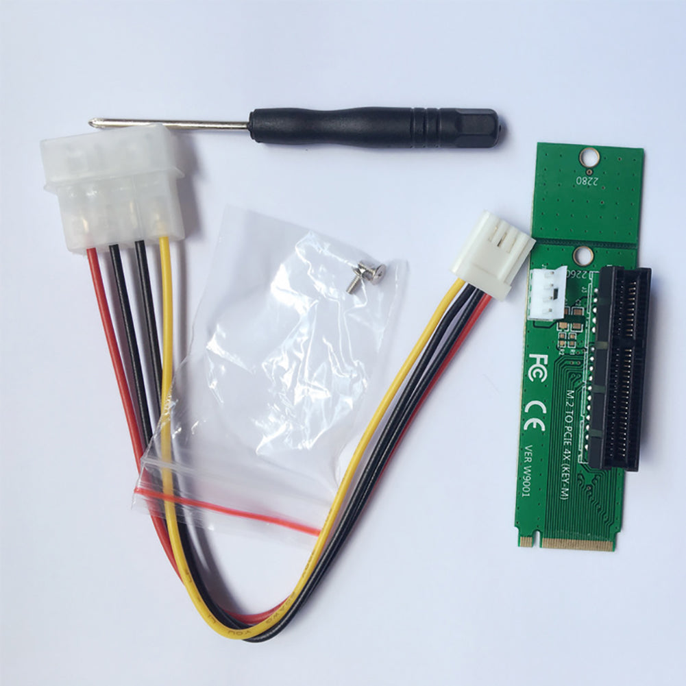 PCI-E 4X Female to NGFF M.2 M Male Adapter Key Power Cable Converter Card
