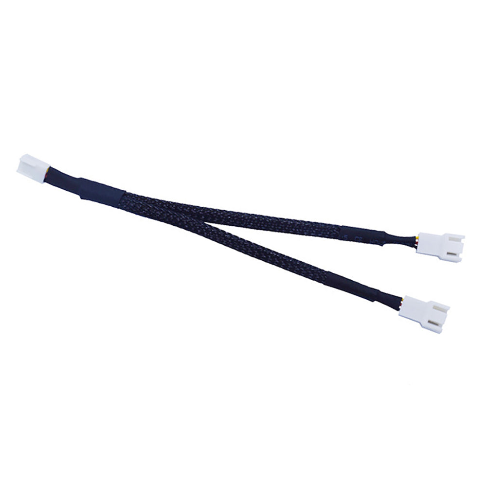 3 Pin CPU Y-Splitter Dual Power Sleeved Cable Computer Case Fan Tool Radiator