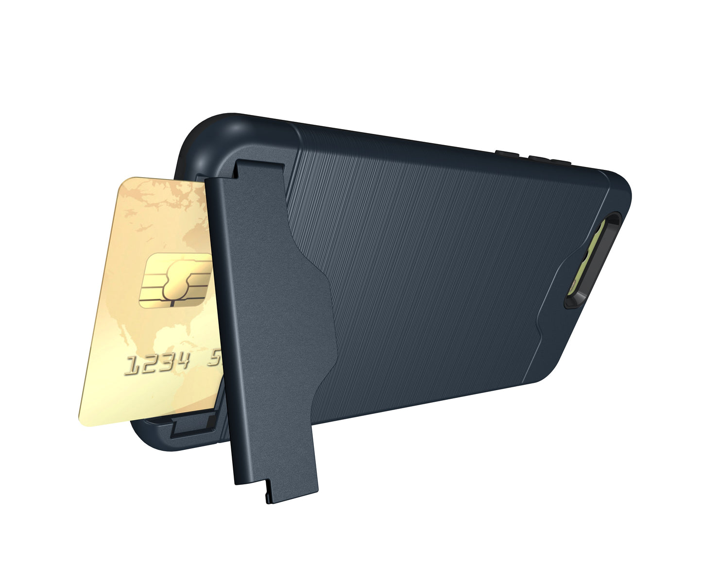 Durable Case Card Slot Brushed Texture Heavy Duty Hybrid Dual Layer Wallet Case Cover Shell with Kickstand for HUAWEI P10 Plus