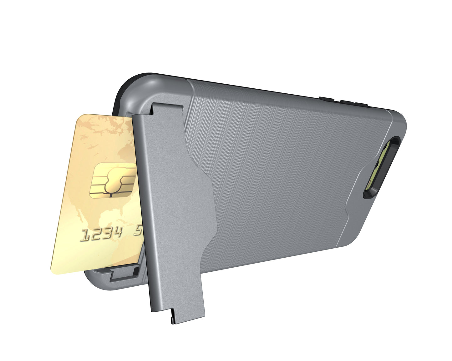 Durable Case Card Slot Brushed Texture Heavy Duty Hybrid Dual Layer Wallet Case Cover Shell with Kickstand for HUAWEI P10 Plus