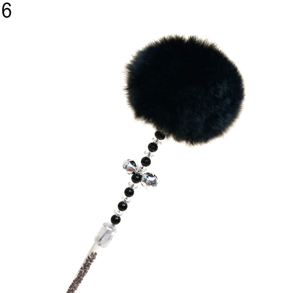 Pet Cat Kitten Funny Pompon Ball Small Bell Stick Rod Playing Interactive Toy