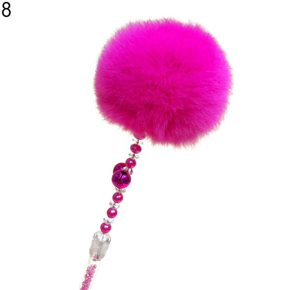 Pet Cat Kitten Funny Pompon Ball Small Bell Stick Rod Playing Interactive Toy