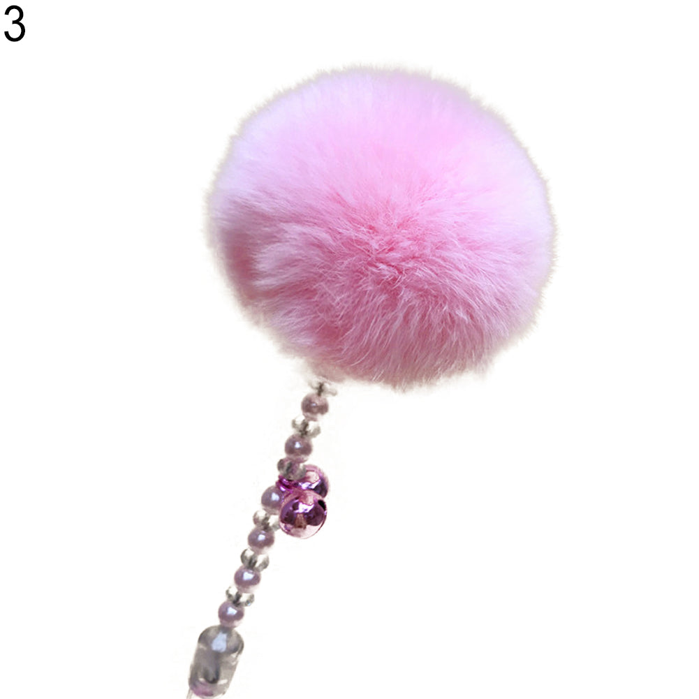 Pet Cat Kitten Funny Pompon Ball Small Bell Stick Rod Playing Interactive Toy