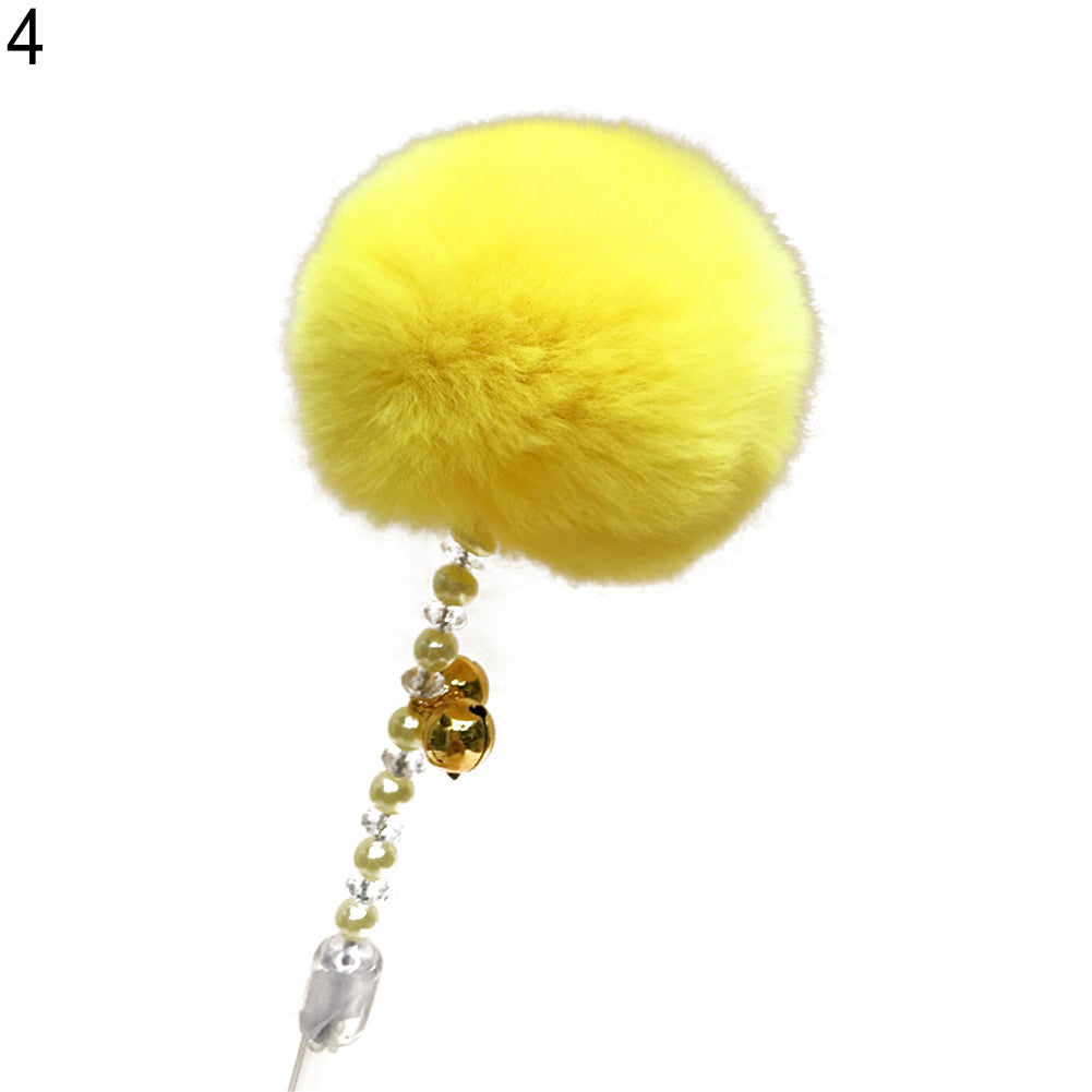 Pet Cat Kitten Funny Pompon Ball Small Bell Stick Rod Playing Interactive Toy