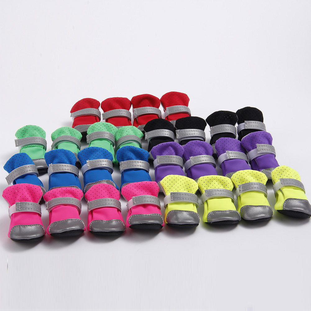 4Pcs Breathable Pet Shoes Non-slip Reflective Protector Dog Foot Cover Boots