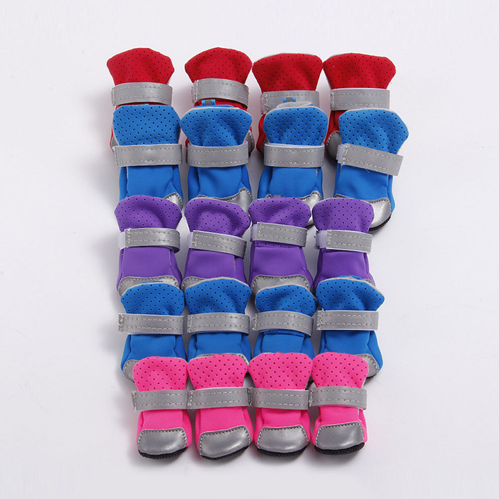 4Pcs Breathable Pet Shoes Non-slip Reflective Protector Dog Foot Cover Boots