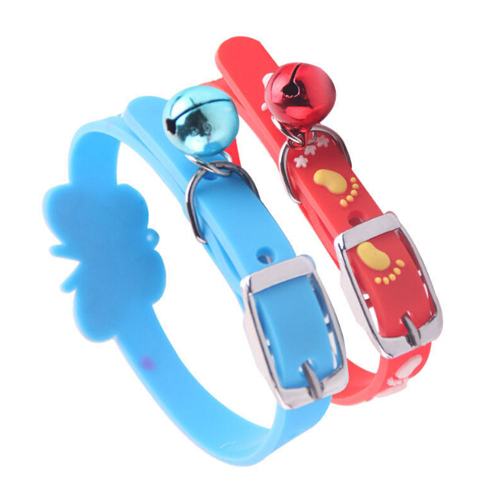 Cute Fishbone Heart Pattern Dog Puppy Pet Collar Adjustable Necklace with Bell