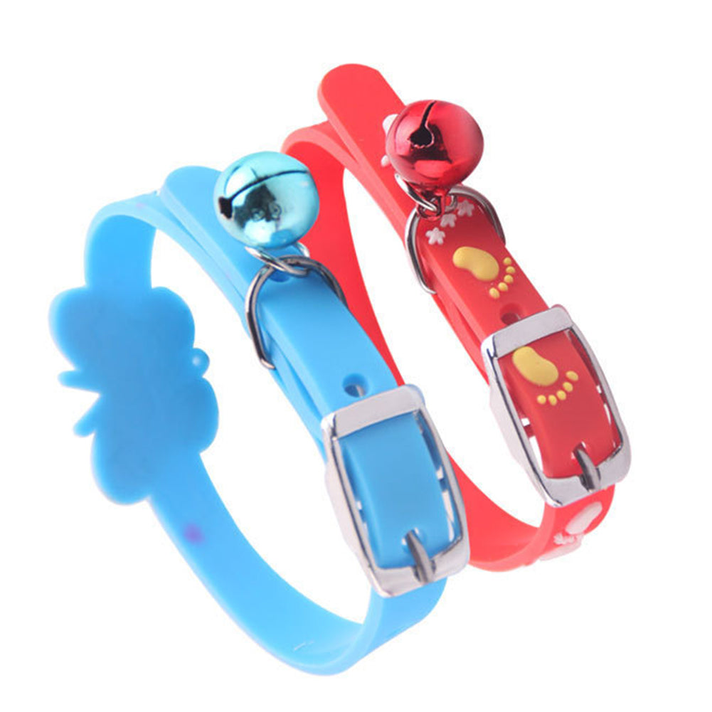 Cute Fishbone Heart Pattern Dog Puppy Pet Collar Adjustable Necklace with Bell