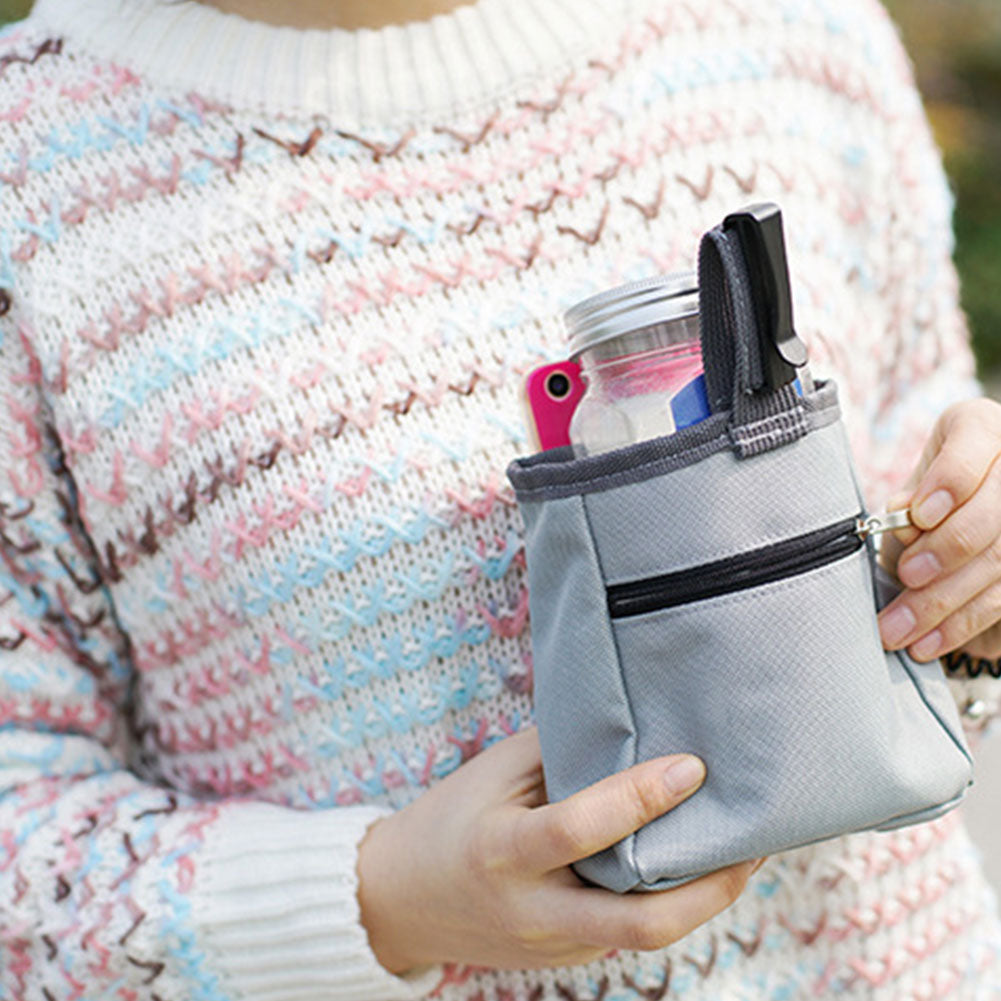 Portable Pet Dog Treat Pouch Obedience Agility Training Snack Reward Waist Bag