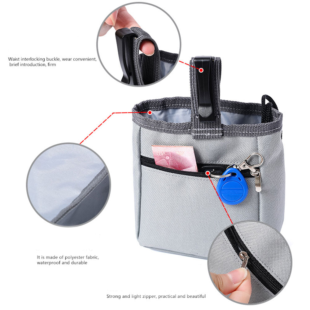 Portable Pet Dog Treat Pouch Obedience Agility Training Snack Reward Waist Bag