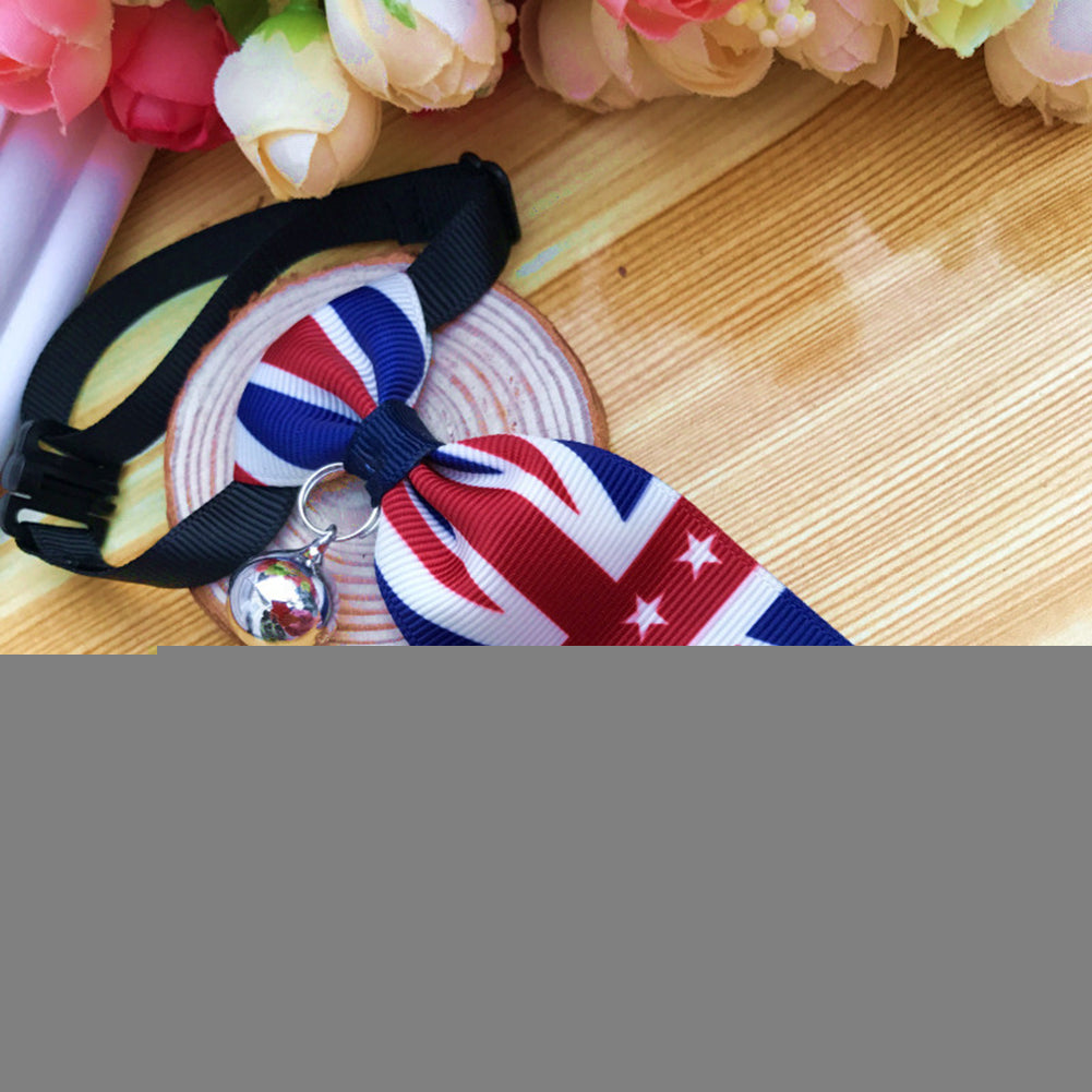 Fashion Dog Cat Tie Necktie with Bell Pendant Adjustable Pet Supplies Neck Decor