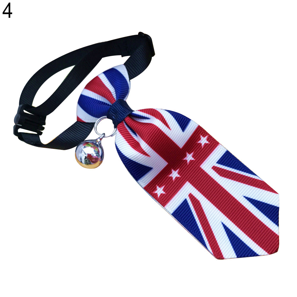 Fashion Dog Cat Tie Necktie with Bell Pendant Adjustable Pet Supplies Neck Decor