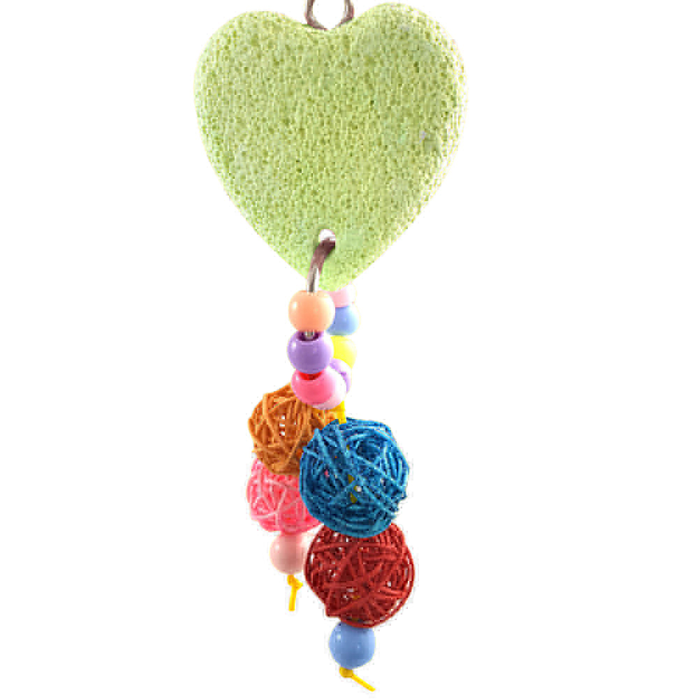 Colorful Pet Bird Teeth Care Chew Parrot Heart Stone Hanging Swing Balls Toy