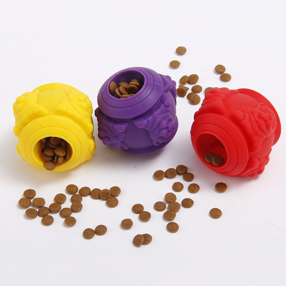 Dog Tooth Cleaning Food Fetch Silicone Bite Resist Pet Ball Chew Play Toy