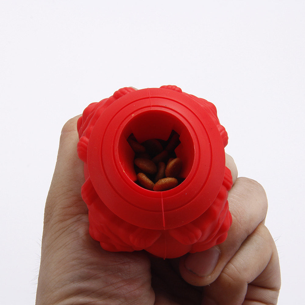 Dog Tooth Cleaning Food Fetch Silicone Bite Resist Pet Ball Chew Play Toy