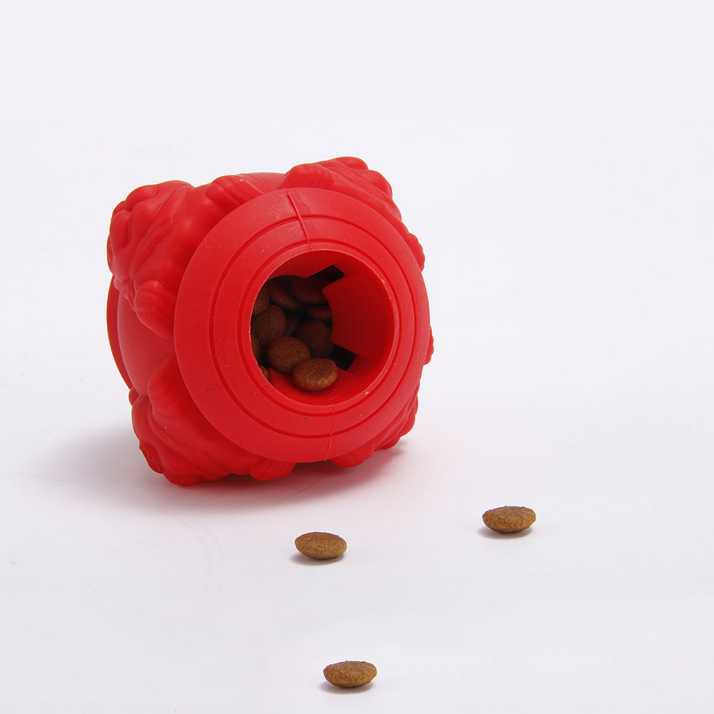 Dog Tooth Cleaning Food Fetch Silicone Bite Resist Pet Ball Chew Play Toy