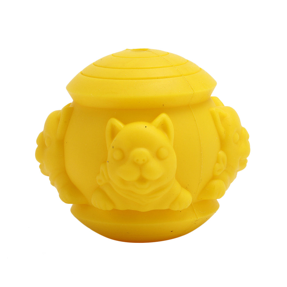Dog Tooth Cleaning Food Fetch Silicone Bite Resist Pet Ball Chew Play Toy