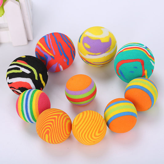 10Pcs Pet Cats Kitten Colorful Ball Bite Chew Scratch Funny Playing Toys Teaser