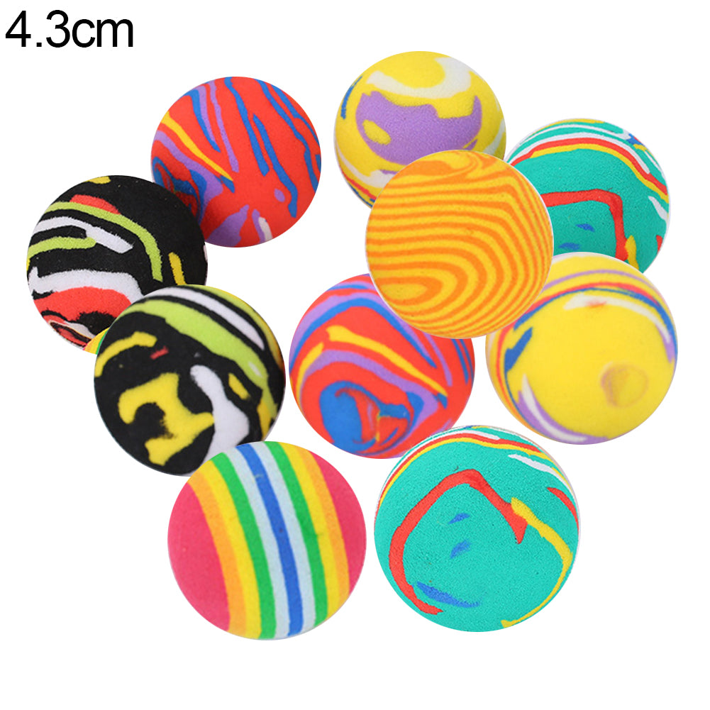 10Pcs Pet Cats Kitten Colorful Ball Bite Chew Scratch Funny Playing Toys Teaser