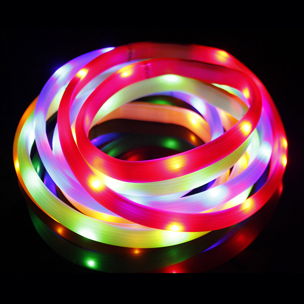 USB Rechargeable LED Flashing Light Silicone Band Safety Pet Dog Cat Collar
