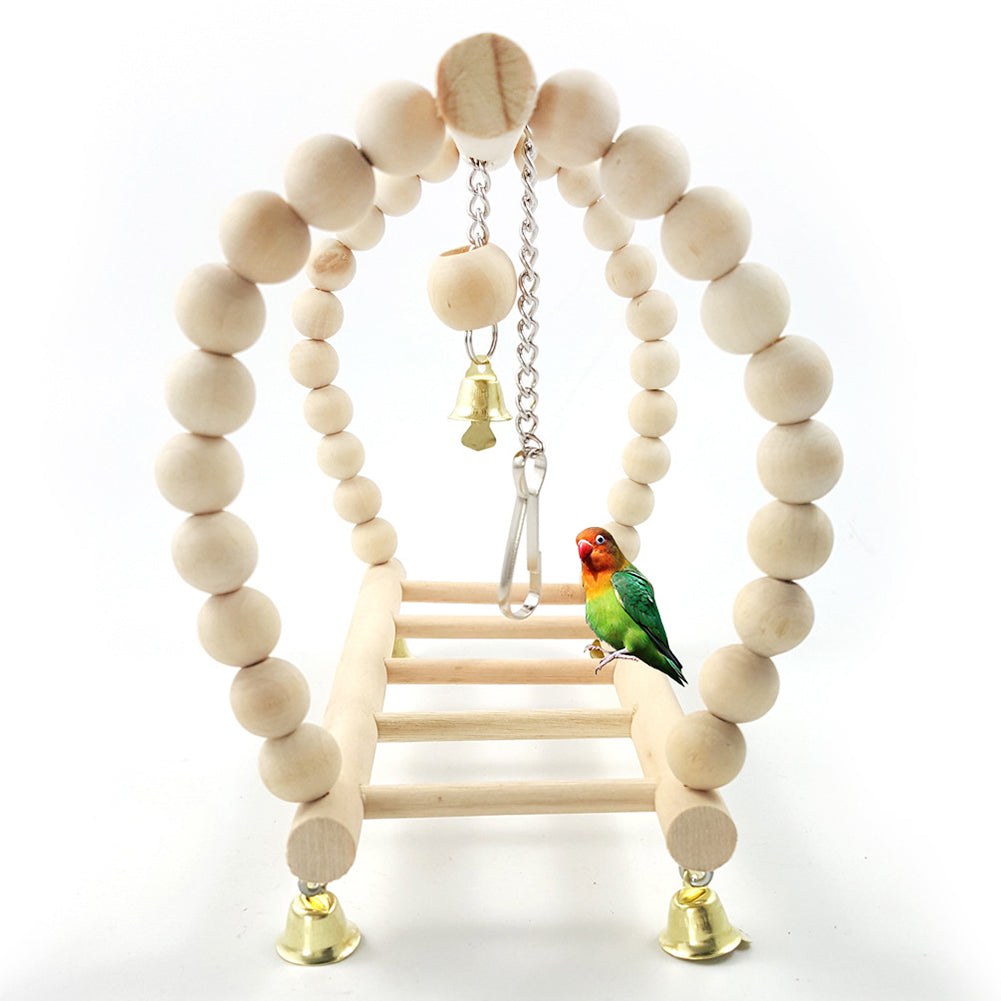 Bird Parrot Cockatiel Hanging Suspension Bridge Swing Ladder Climbing Cage Toys