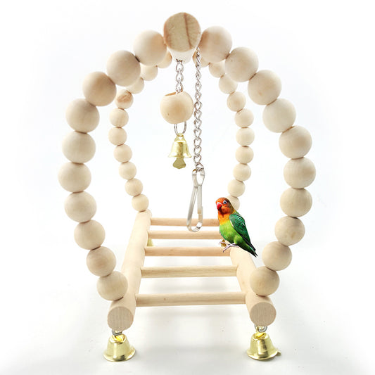 Bird Parrot Cockatiel Hanging Suspension Bridge Swing Ladder Climbing Cage Toys