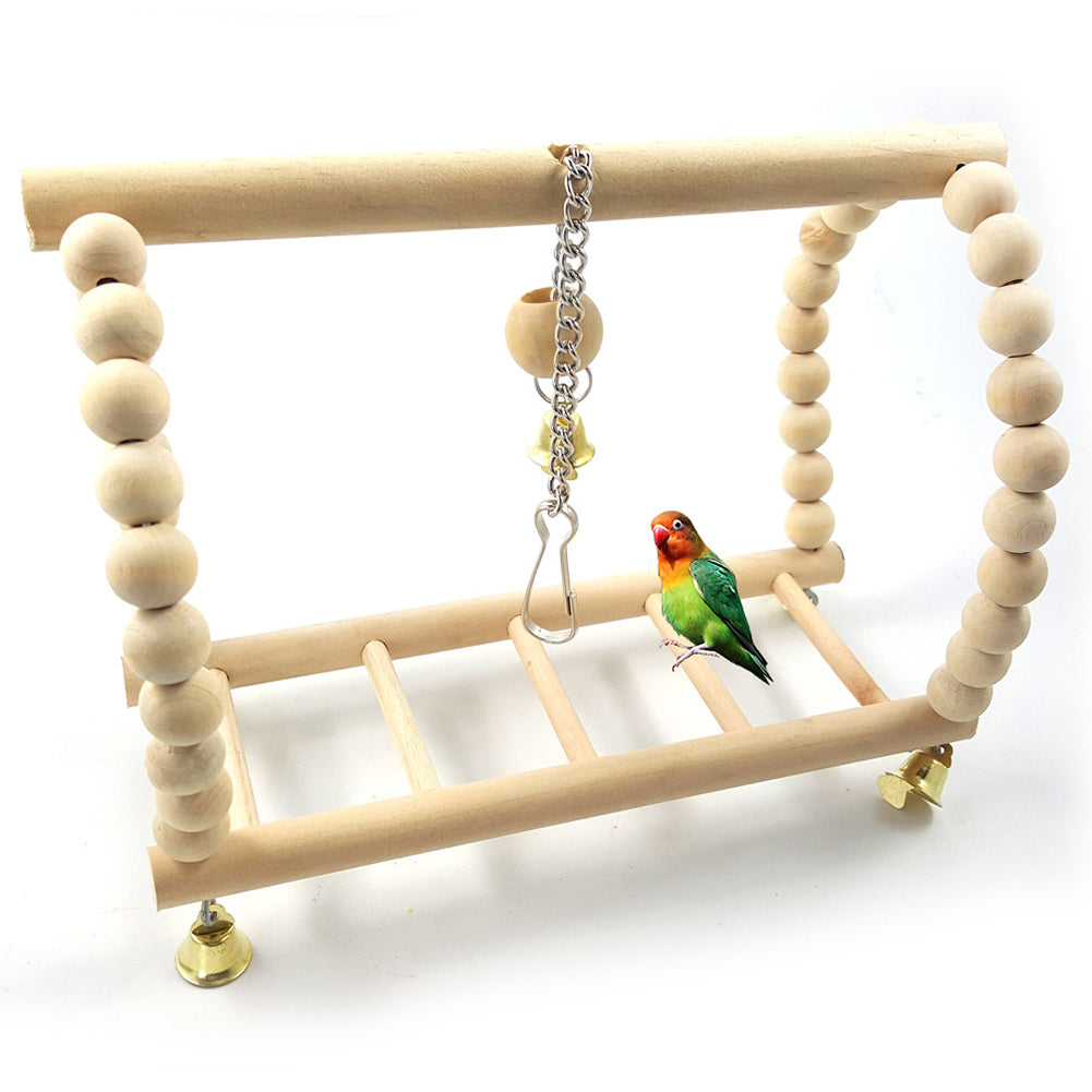 Bird Parrot Cockatiel Hanging Suspension Bridge Swing Ladder Climbing Cage Toys