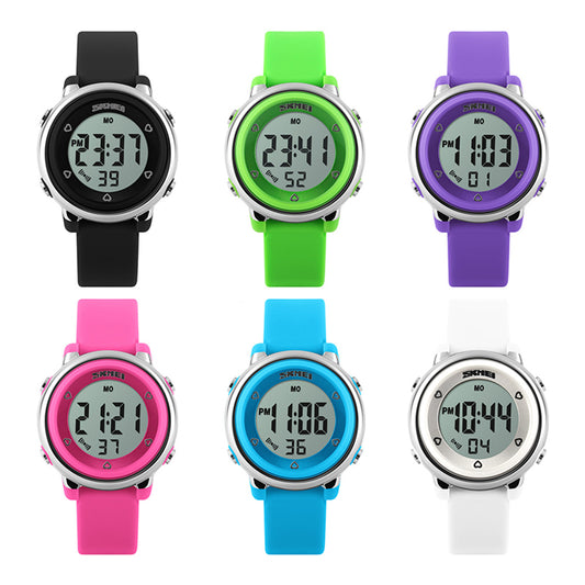 Outdoor Sports Kids LED Alarm Digital Watch Stopwatch Children's Wristwatch