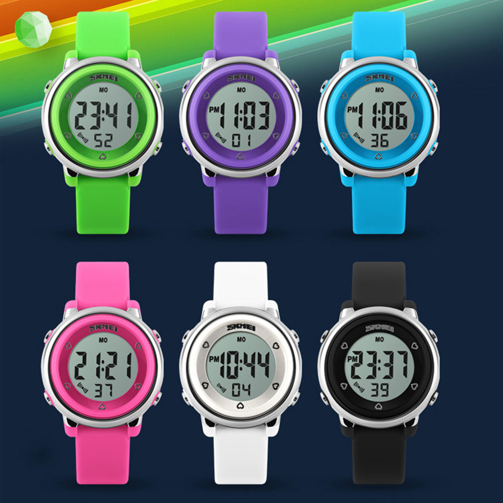 Outdoor Sports Kids LED Alarm Digital Watch Stopwatch Children's Wristwatch