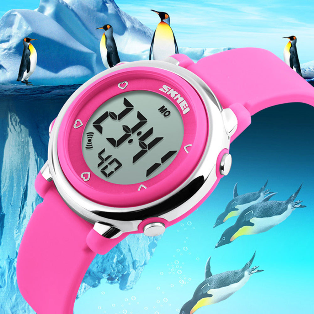 Outdoor Sports Kids LED Alarm Digital Watch Stopwatch Children's Wristwatch