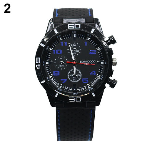 Men's Racer Military Pilot Aviator Army Style Cool Silicone Sports Wrist Watch
