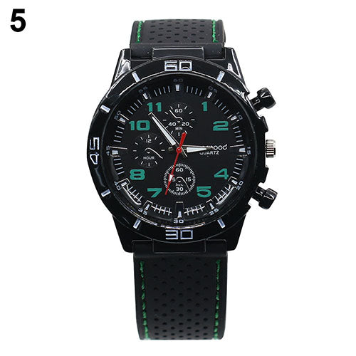 Men's Racer Military Pilot Aviator Army Style Cool Silicone Sports Wrist Watch