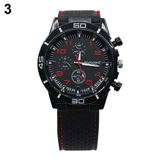 Men's Racer Military Pilot Aviator Army Style Cool Silicone Sports Wrist Watch