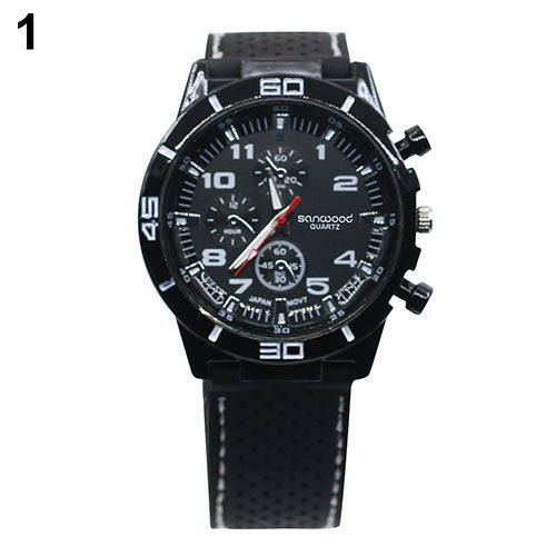 Men's Racer Military Pilot Aviator Army Style Cool Silicone Sports Wrist Watch