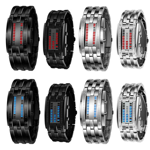 Men's Women's Luxury Alloy Band Date Digital LED Bracelet Sport Wrist Watch