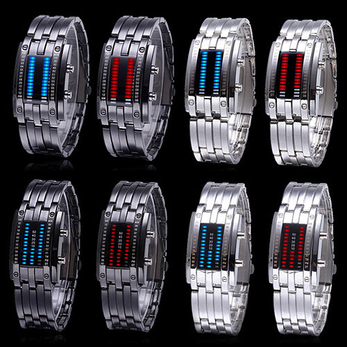 Men's Women's Luxury Alloy Band Date Digital LED Bracelet Sport Wrist Watch