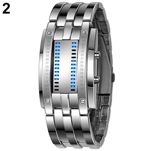 Men's Women's Luxury Alloy Band Date Digital LED Bracelet Sport Wrist Watch