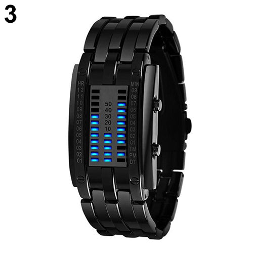 Men's Women's Luxury Alloy Band Date Digital LED Bracelet Sport Wrist Watch