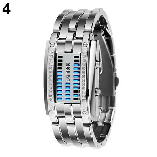 Men's Women's Luxury Alloy Band Date Digital LED Bracelet Sport Wrist Watch