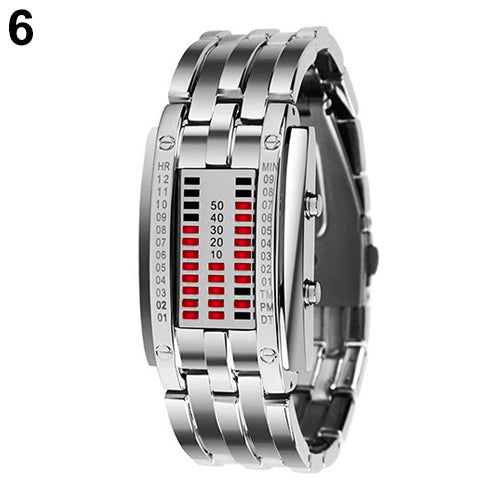 Men's Women's Luxury Alloy Band Date Digital LED Bracelet Sport Wrist Watch