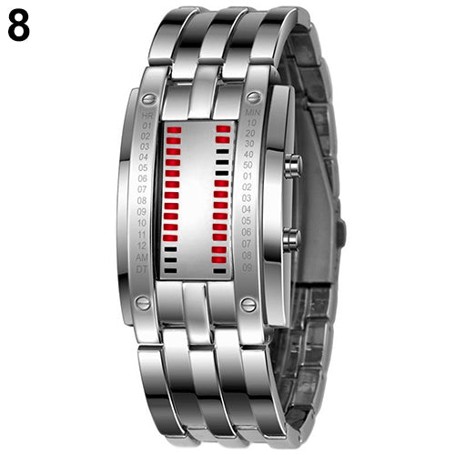 Men's Women's Luxury Alloy Band Date Digital LED Bracelet Sport Wrist Watch