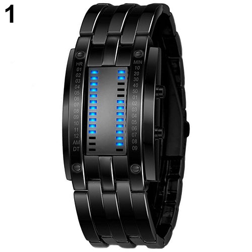 Men's Women's Luxury Alloy Band Date Digital LED Bracelet Sport Wrist Watch